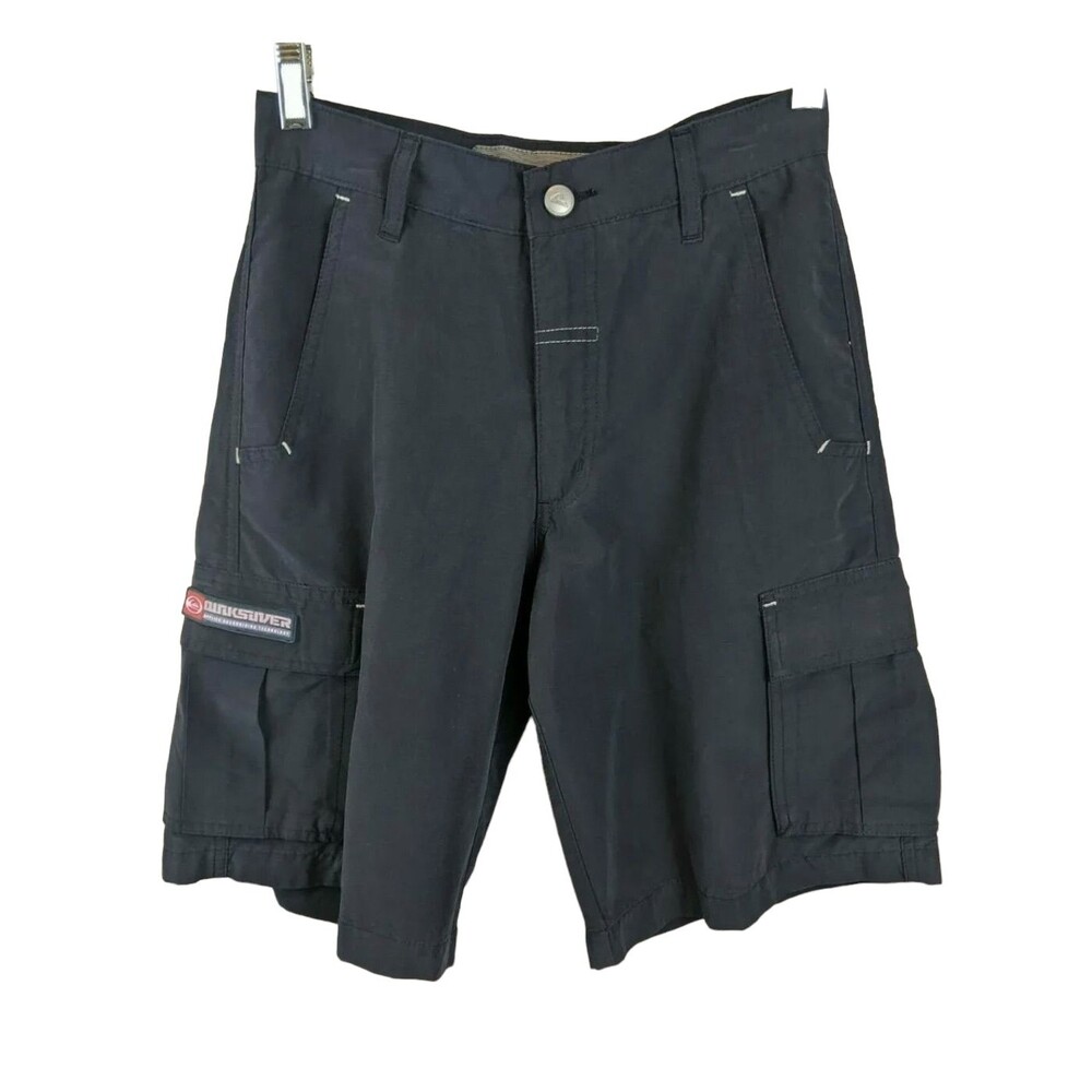 QuikSilver Boys Navy Lightweight Nylon Blend Cargo Shorts Size 10 (#2)